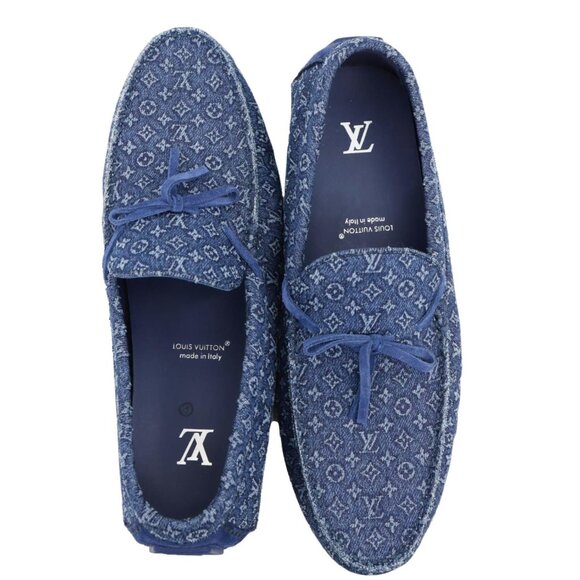 Louis Vuitton Driver Moccasin Monogram Denim Loafers Blue - Picture 8 of 12